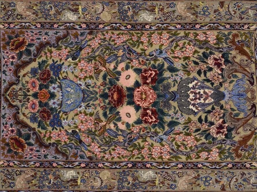 A vibrant, intricately designed wholesale area rug featuring floral and ornamental patterns, ideal for choosing the best decor solution.