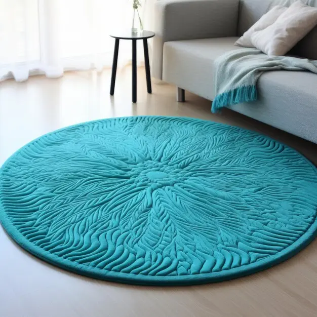 round rug on floor